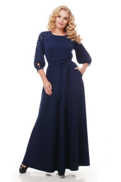 Вечернее платье Вивьен темно-синее 1