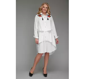 Платье-рубашка  женская Троя белого цвета 2