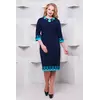 Женское платье с перфорацией Офелия синее/бирюза 54