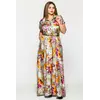 Элегантное длинное платье Алена цветочная 48