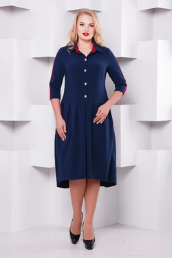 Женское платье Джэйн синее( бордо полоса) 50